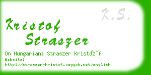 kristof straszer business card